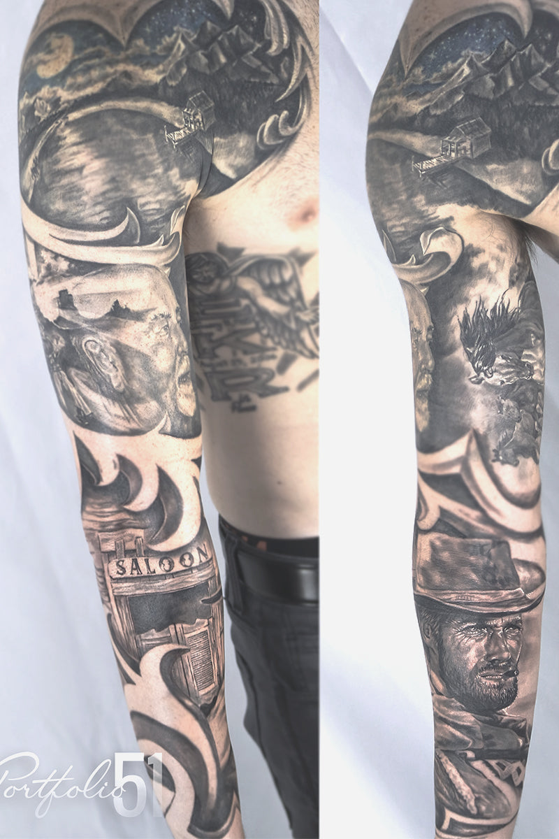 Portfolio 51 Western Tattoo Sleeve