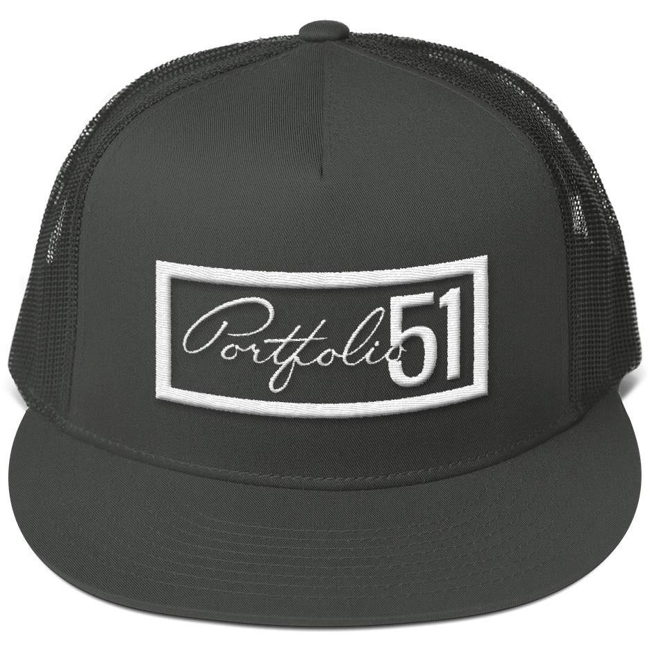 Accessories - Headwear, Portfolio 51 Gray Mesh Back Snapback - Portfolio 51